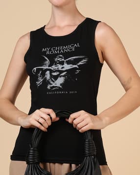 Shein Sleeveless Graphic Chest Print Crew Tshirt-picture-35