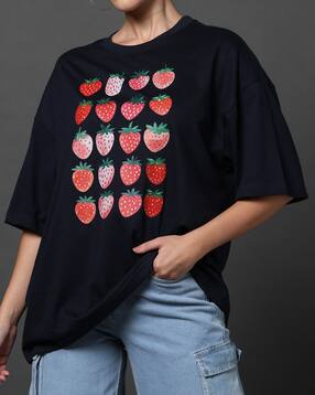 Shein Drop Shoulder Graphic Front Print Crew Tshirt-picture-15