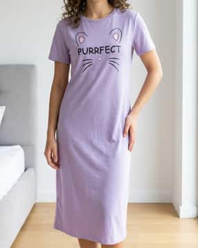 Shein Short Sleeve Graphic Chest Print Nightshirts-picture-28