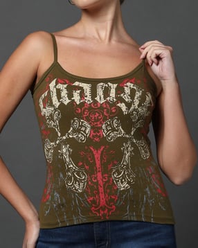 Shein Adjustable Spaghetti Strap Graphic Print Cami Top-picture-16