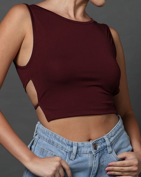 Product image of
                        Shein Shein Sleeveless Back Tie-Up Detail Crop
                        Top