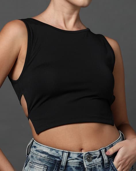 Product image of
                        Shein Shein Sleeveless Back Tie-Up Detail Crop
                        Top