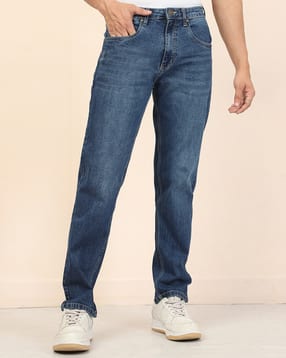 Shein Full Length Fly With Button Closure Mid Wash Jeans-picture-19