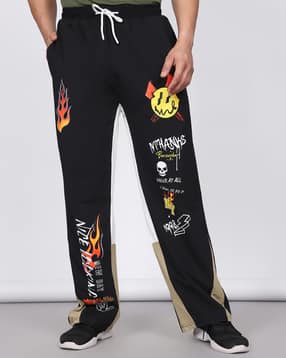 Shein Elasticated Drawstring Waist Graphic Print Trackpant-picture-34