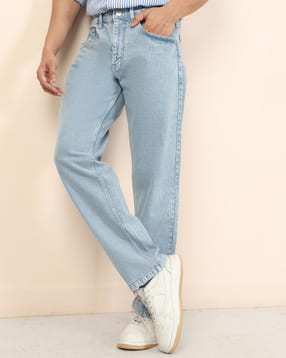 Shein Full Length Fly With Button Closure Stone Wash Jeans-picture-35