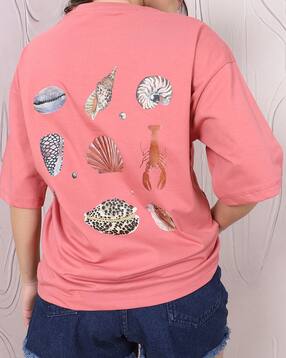 Shein Drop Shoulder Graphic Back Print Crew Tshirt-picture-33