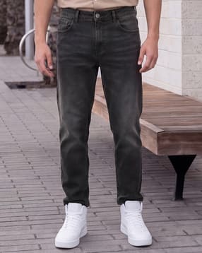 Shein Full Length Fly With Button Closure Mid Wash Jeans-picture-33