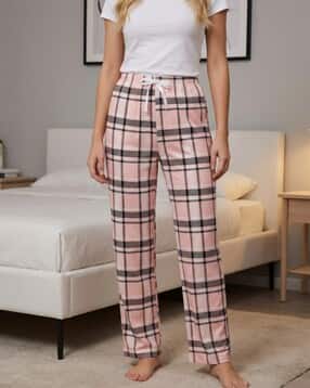Shein Elasticated Drawstring Waist Checked Pyjama-picture-13
