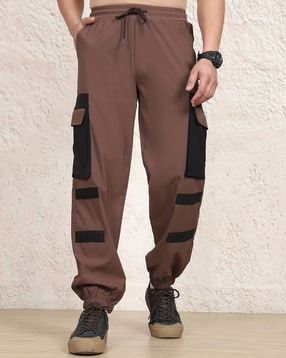 Shein Elasticated Drawstring Waist Contrast Panelled Joggers-picture-25