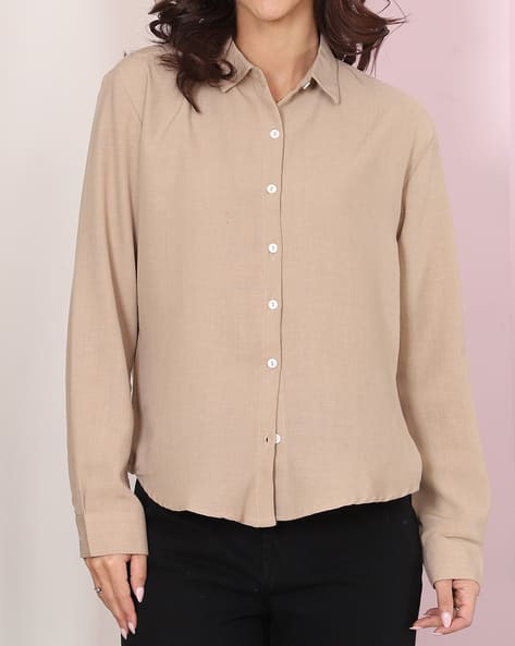 Product image of
                        Shein Shein Medium Length Spread Collar Full
                        Sleeve Shirt
