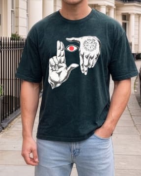 Shein Shein Men Short Sleeve Graphic Chest Print Crew Tshirt