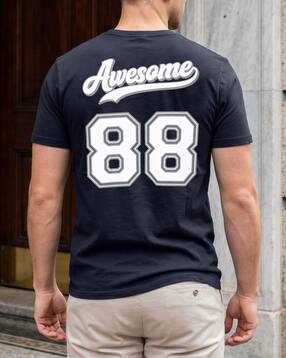 Shein Short Sleeve Numeric Back Print Crew Tshirt-picture-18