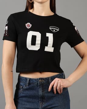 Shein Short Sleeve Numeric Chest Print Crew Tshirt-picture-18