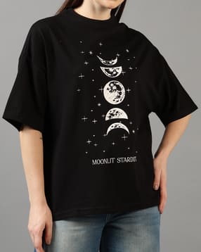 Shein Drop Shoulder Graphic Front Print Crew Tshirt-picture-11