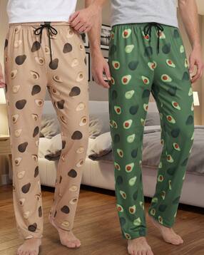 Shein Combo Of 2 Elasticated Waist Graphic Print Pyjama-picture-42