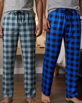 Shein Combo Of 2 Elasticated Drawstring Waist Checked Pyjama-picture-20