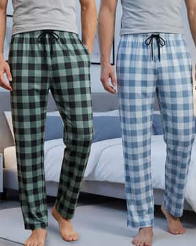 Shein Combo Of 2 Elasticated Drawstring Waist Checked Pyjama-picture-15