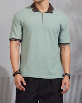 Shein Medium Length Short Sleeve Ribbed Tshirt With Zip-picture-31
