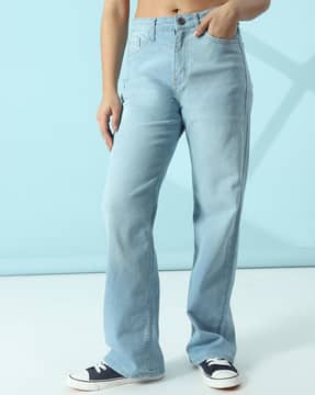 Shein Shein Women Full Length Fly With Button Closure Light Wash Jeans