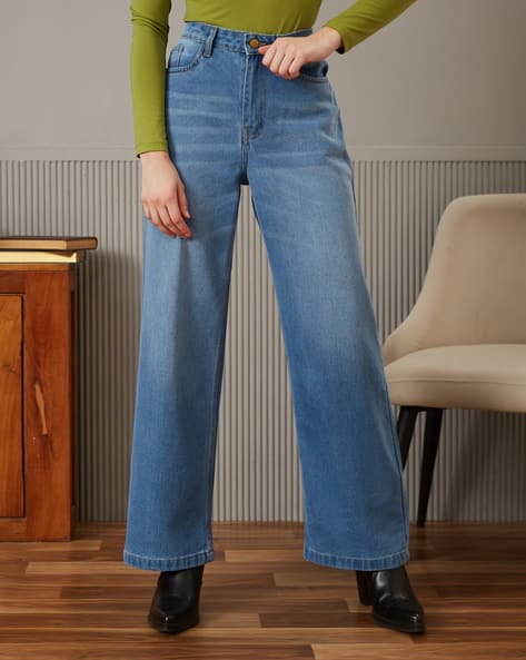 Shein Full Length Fly With Button Closure Mid Wash Jeans
