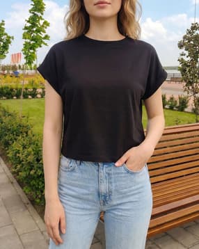 Shein Extended Sleeve Back Cut-Out Detail Crew Tshirt-picture-10