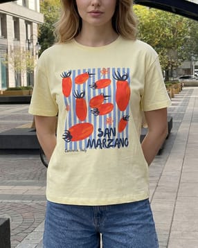 Shein Short Sleeve Graphic Front Print Crew Tshirt-picture-29