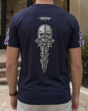 Shein Short Sleeve Graphic Back Print Crew Tshirt-picture-38