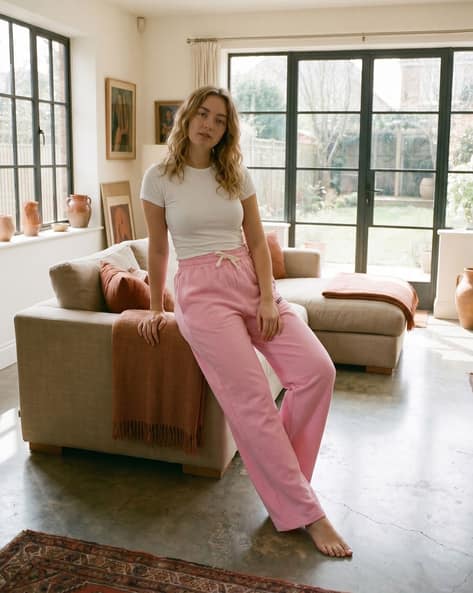 Buy Pink Track Pants for Women by Shein Online | sheinindia.in