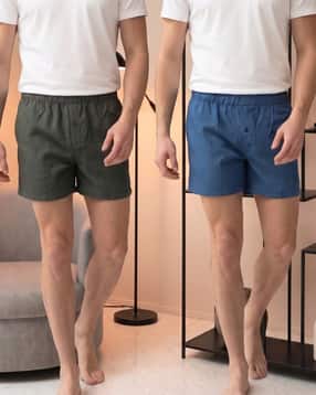 Shein Combo of 2 Elasticated Waist Textured Boxers-picture-21