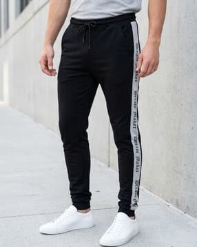 Shein Ankle Length Typographic Side Panelled Joggers-picture-19
