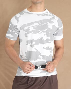Shein Short Sleeve Camouflage All Over Print Crew Tshirt-picture-17