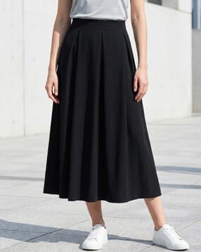 Shein High Waist Pleated Midi A-Line Skirt with Zip-picture-45