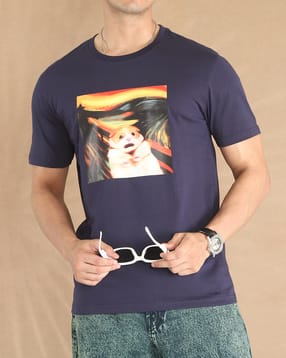 Shein Short Sleeve Graphic Chest Print Crew Tshirt-picture-19
