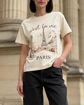 Shein Short Sleeve Graphic Front Print Crew Tshirt-picture-26