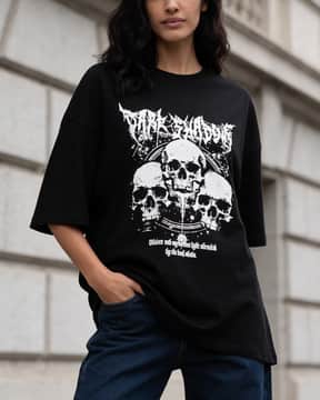 Shein Shein Women Work Drop Shoulder Graphic Front Print Crew Tshirt