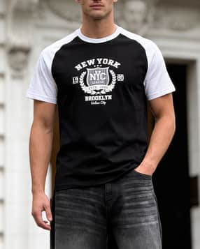 Shein Raglan Sleeve Typographic Chest Print Crew Tshirt-picture-10