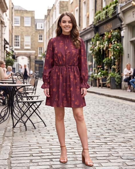 shein burgundy dress SHEIN Burgundy Ruched Side Asymmetrical Hem Cami Dress Elegant Solid S   Yusen and Miller Distribution Services