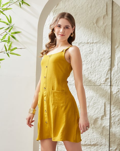 denim sleeveless dress women AKIRA No Chill Denim Mini Dress