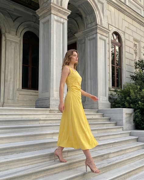 shein yellow dresses Aloruh Women's Chiffon Elegant Pale Halter Tie Mini Dress,Summmer Vacation Night Out Sun Dress,Wedding Guest Party Birthday Honeymoon Outfits Sleeve Length Buy Yellow Dresses for Women