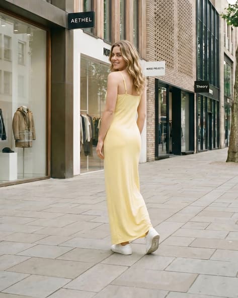 shein gold maxi dress Buy Yellow Dresses for Women by Online sage green