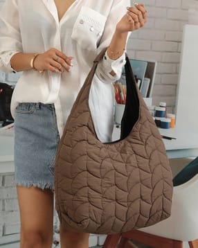Shein Women Geometric Quilted Hobo Bag-picture-10