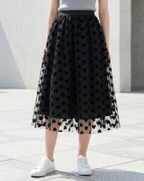 Shein High Waist Heart Print A-Line Midi Skirt-picture-26