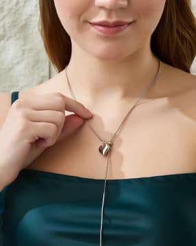 Shein Women Silver Heart Design Pendant Necklace-picture-26