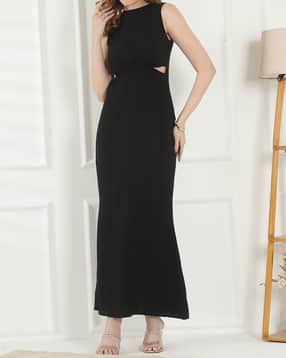 Shein Front Twisted Textured Maxi Sheath Dress With Zip-image-7