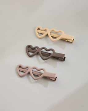 Shein Women Combo of 3 Open Heart Design Hair Clips-picture-12