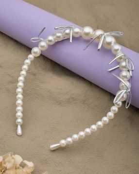Shein Women Pearl Bow Detail Hair Band-picture-21