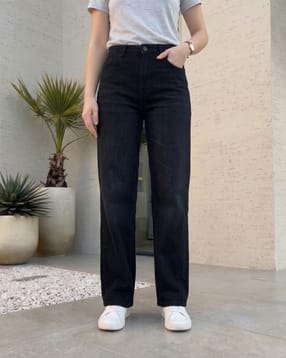 Shein Full Length Fly With Button Closure Mid Wash Jeans-picture-16
