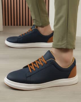 Shein Men Lace-Up Contrast Panelled Plimsoll Shoes-picture-48