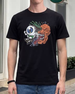 Shein Shein Men Short Sleeve Graphic Chest Print Crew Tshirt