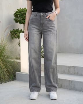 Shein Shein Women Full Length Fly With Button Closure Mid Wash Jeans